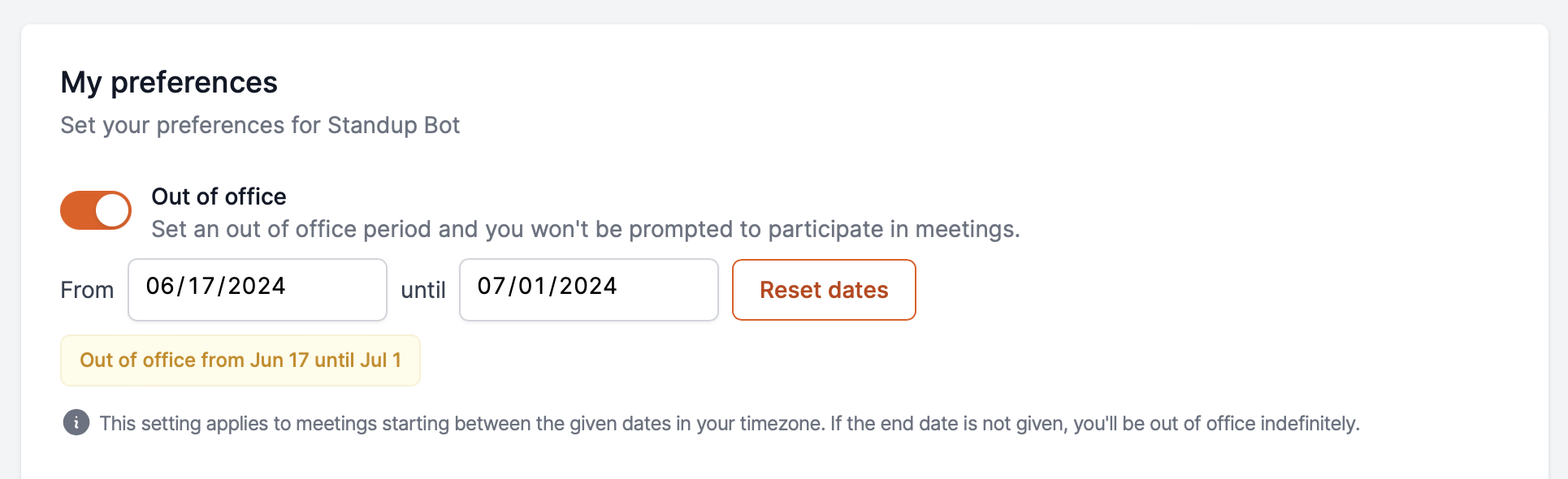 Out of office scheduling